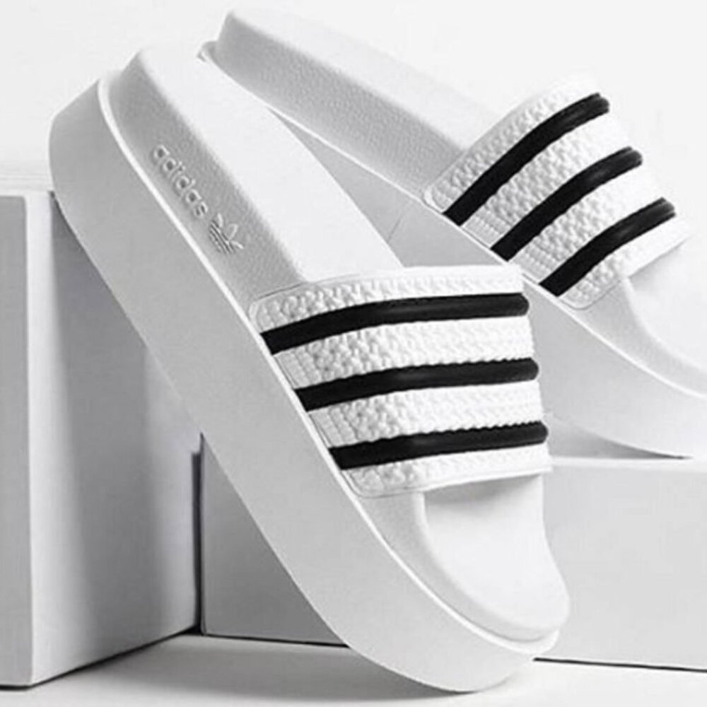 Adidas Adilette Bonega Platform Slide Platform Sandal - Women's Size 9